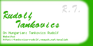 rudolf tankovics business card